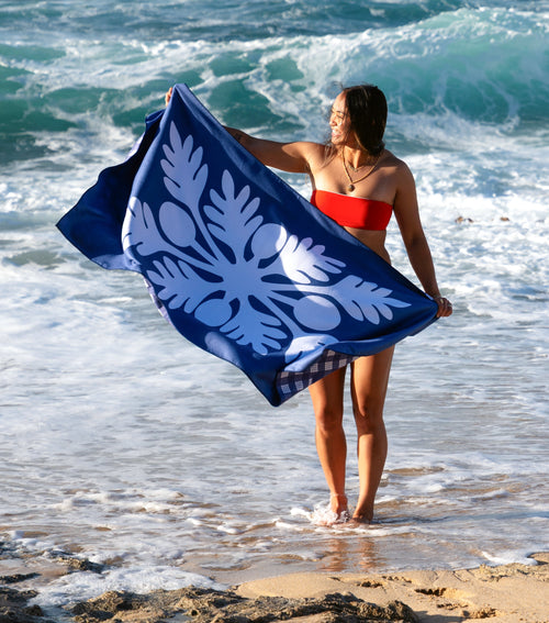 'Ulu Palaka Anywhere Towel (Blue)