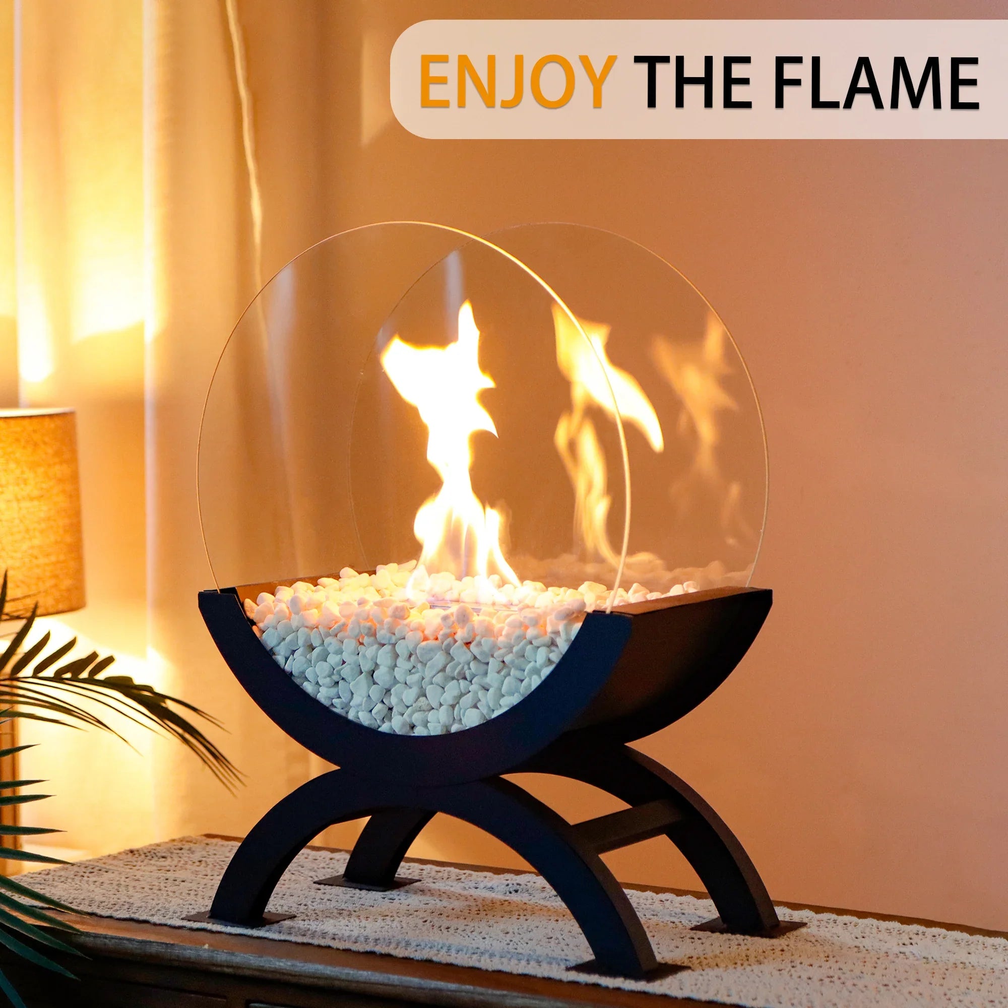 48cm H Portable Round Tabletop Fireplace（Currently available in Europe）
